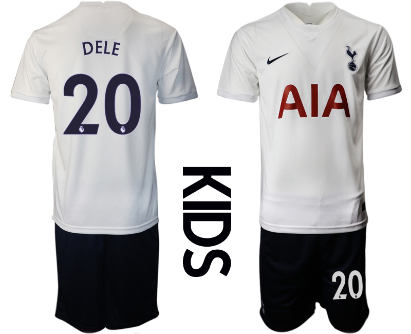 Youth 2021-2022 Club Tottenham home white #20 Nike Soccer Jersey->youth soccer jersey->Youth Jersey